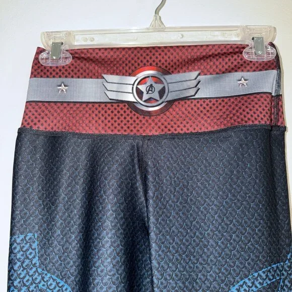 Drakon Captain America Leggings Workout Compression Womens One Size Thick Marvel - Picture 2 of 11